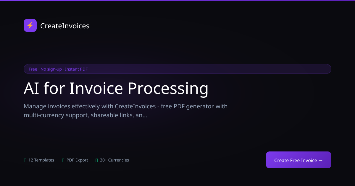 AI for Invoice Processing | CreateInvoices