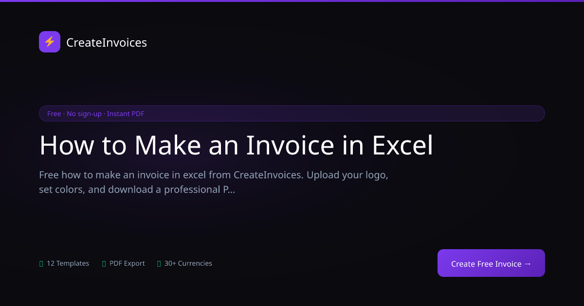 How to Make an Invoice in Excel | CreateInvoices