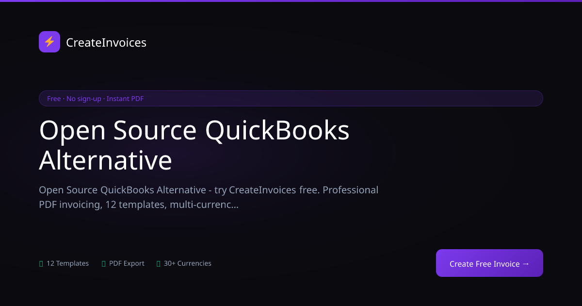 Open Source QuickBooks Alternative | CreateInvoices | CreateInvoices