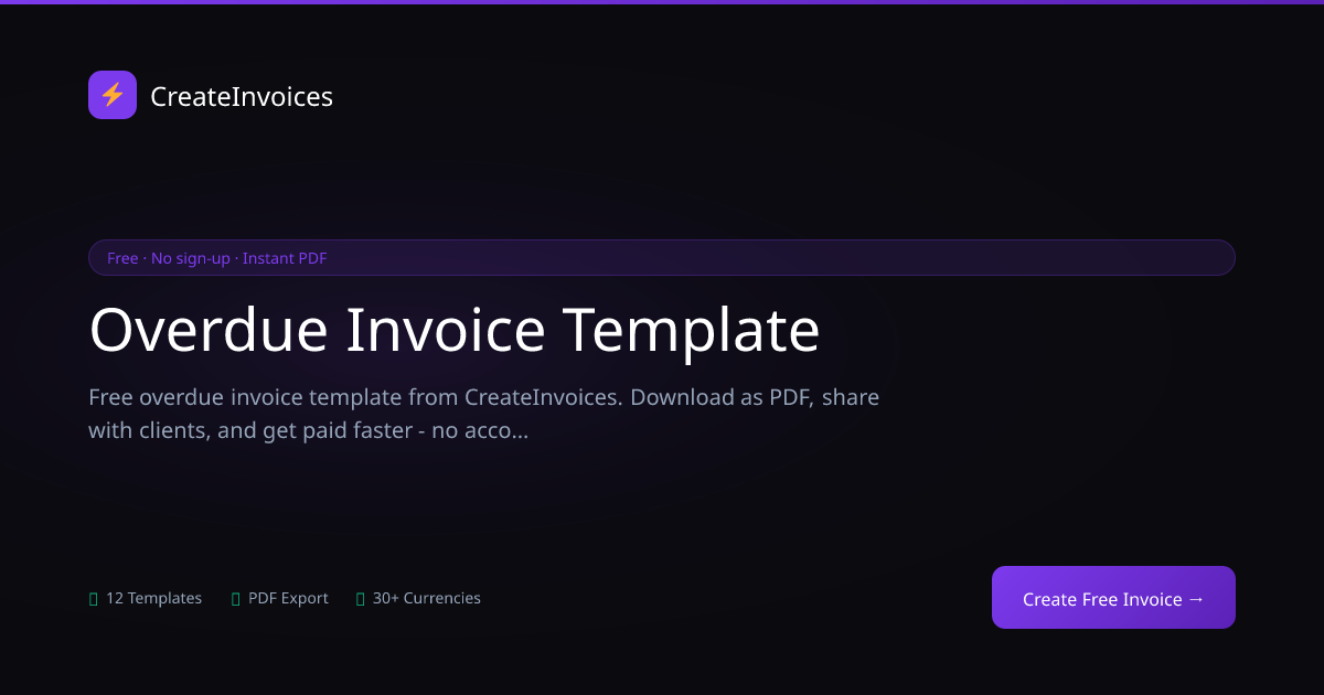 Overdue Invoice Template | CreateInvoices