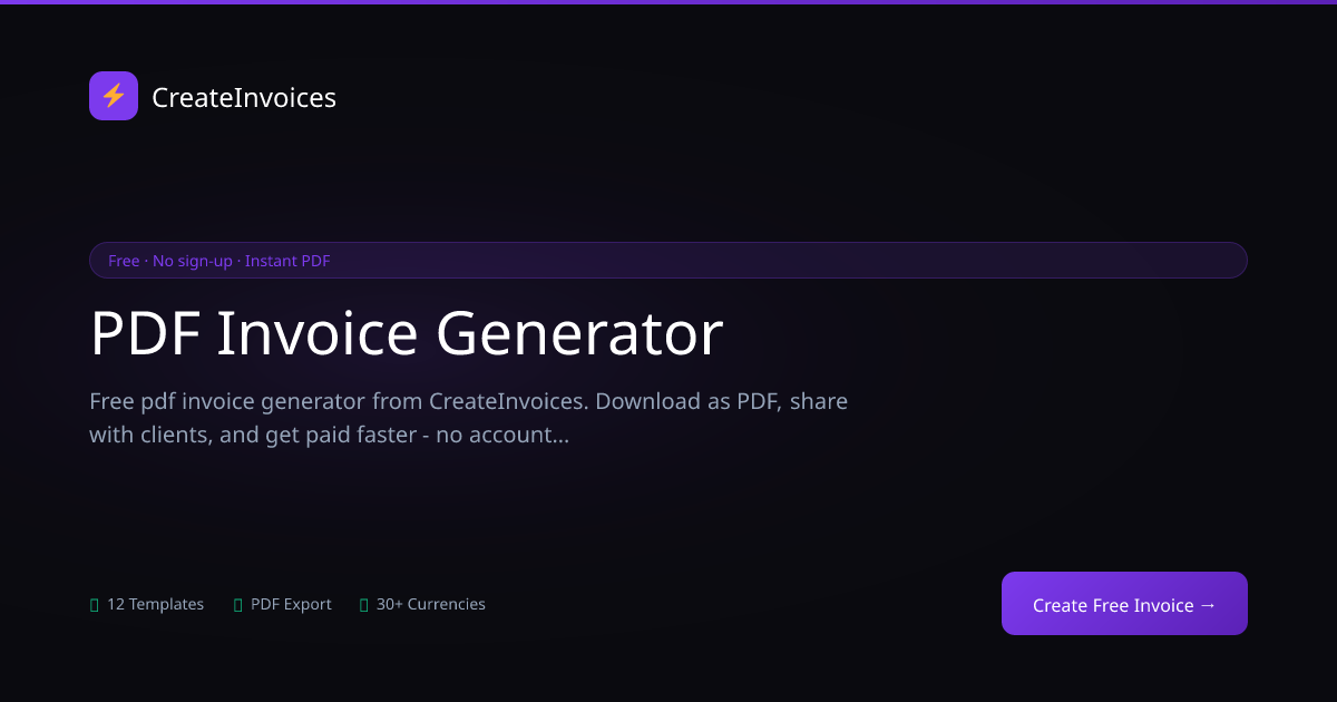 PDF Invoice Generator | CreateInvoices