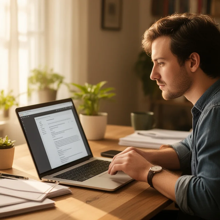 Freelancer reviewing invoice fields on a laptop before sending payment request to a client