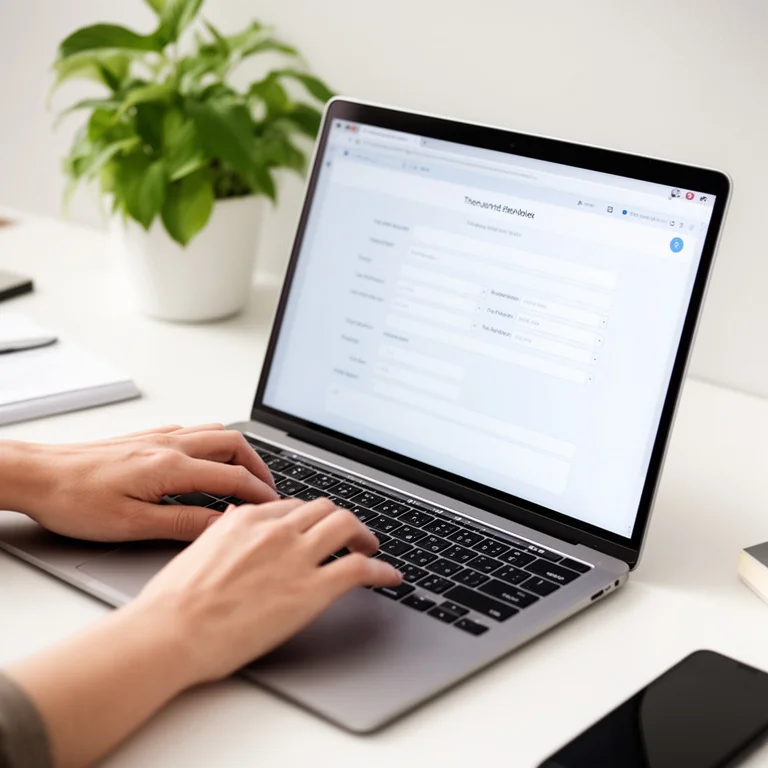 Freelancer filling in invoice fields including line items rates and payment terms on a digital document
