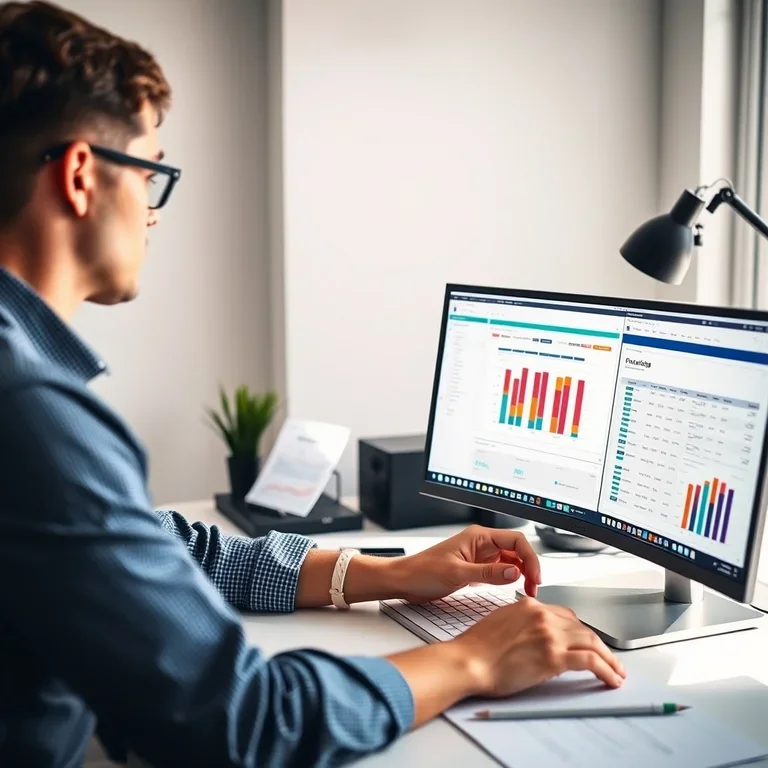 Freelancer analyzing project profitability on a laptop screen